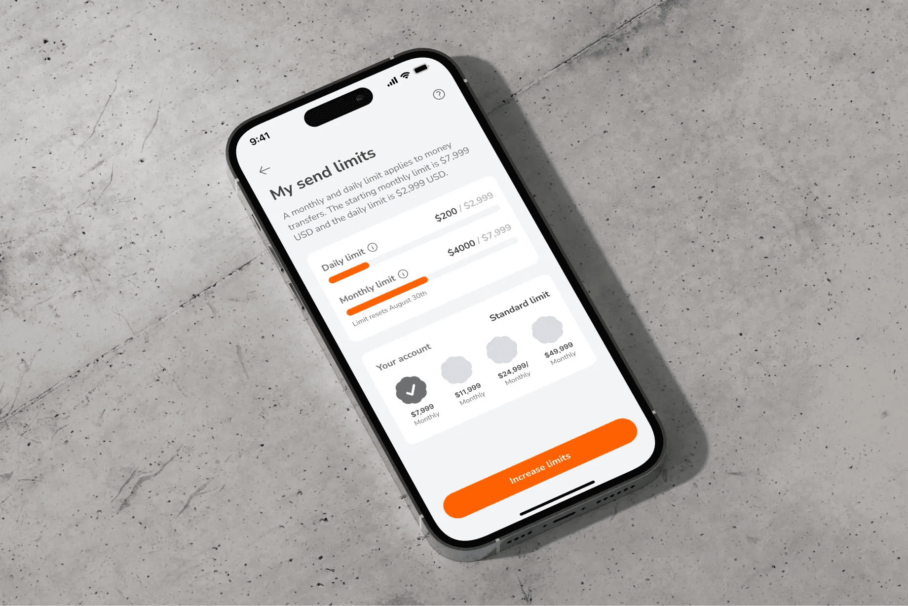 Ria's send limit project preview